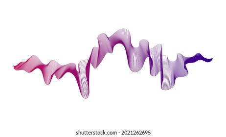 Fondo abstracto con líneas de gradiente de onda violeta sobre fondo blanco. Fondo tecnológico moderno, diseño de olas. Ilustración del vector
