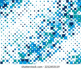 Abstrakte Kulisse mit Quadraten verschiedener Größen und Blautönen. Vektorgrafik