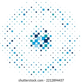 Fondo abstracto con cuadrados de diferentes escalas y tonos azules. Ilustración del vector