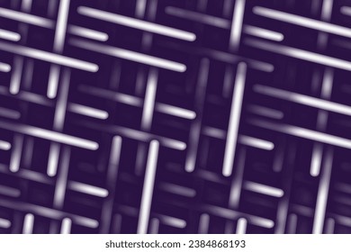 Abstract backdrop texture of intertwined neon elements in trendy dark violet hue. Knitted 3D effect