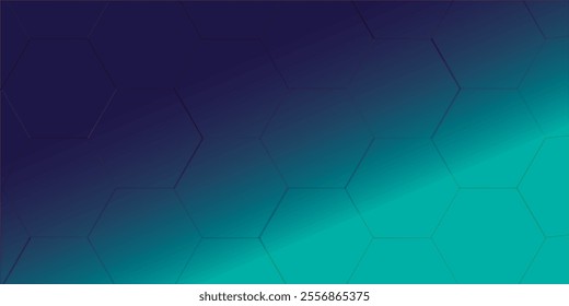 Abstract backdrop in three dimensions, blue hexagon. Illustration of abstract technology. 