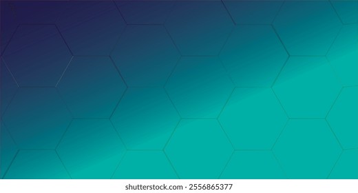 Abstract backdrop in three dimensions, blue hexagon. Illustration of abstract technology. 