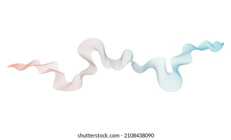 Abstract backdrop with wave gradient lines on white background. Modern technology background, wave design. Vector illustration