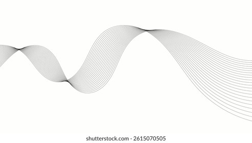 Abstract backdrop with white wave lines on white background. Modern technology background, wave design. Vector illustration