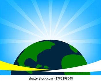 abstract backdrop world and blue radial lines background