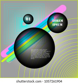 abstract backgound design lines and bubbles
