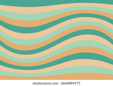 Um fundo abstrato de linhas horizontais onduladas de espessuras variadas em tons de azul, azul, marrom e castanho.