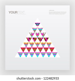 Abstract backgrond with colorful triangles and gray gradient