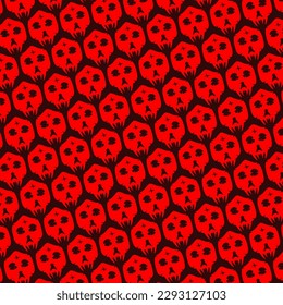 abstract backgrond with a red skull motif.	