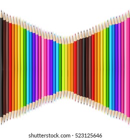 Abstract backgroud color pencil on white background with vector illustration eps10