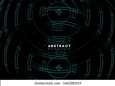 Abstract backgroun technology futuristic network connection with line, circle, round. Science technology vector concept global grid. Geometric wireframe expansion style. 