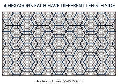 Fondo Abstractas 1920: 1080 creado al agrupar 4 hexágonos cada uno tiene un lado de longitud diferente.