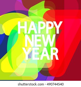Abstract background, 2017, Happy New Year, design template, vector illustration 
