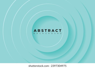 Abstract Background with 3d circle cyan papercut layer, vector illustration