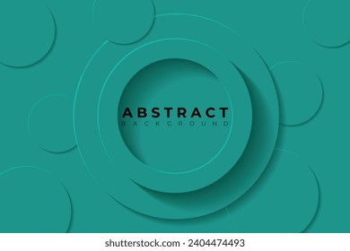 Abstract Background with 3d circle cyan papercut layer, vector illustration