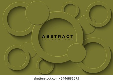 Abstract Background with 3d circle dark yellow papercut layer, vector illustration