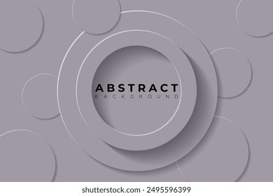 Abstract Background with 3d circle dark grayish violet papercut layer, vector illustration