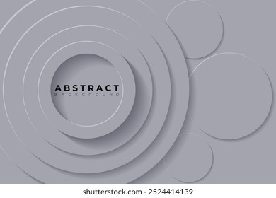Abstract Background with 3d circle dark grayish blue papercut layer, vector illustration