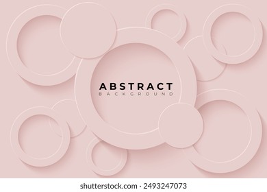 Fondo Abstractas con el círculo 3d gris claro rojo papercut layer, Ilustración vectorial