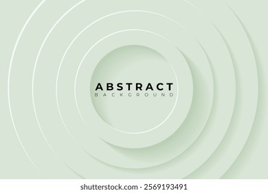 Abstract Background with 3d circle light grayish lime green papercut layer, vector illustration