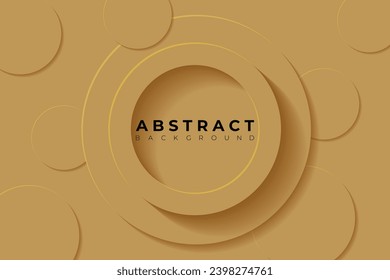 Abstract Background with 3d circle  moderate orange papercut layer, vector illustration