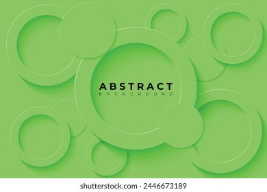 Fondo Abstractas con círculo 3d Capa de corte de papel verde moderado, Ilustración vectorial