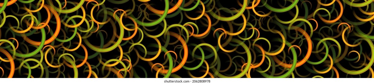Abstract background 3D with circle objects on black, fantastic elegant panorama, vector illustration.