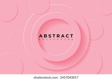 Abstract Background with 3d circle pale red papercut layer, vector illustration