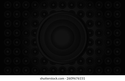 abstract background with 3d circle pattern dark color for poster, banner, flyer, cover sound music audio theme event