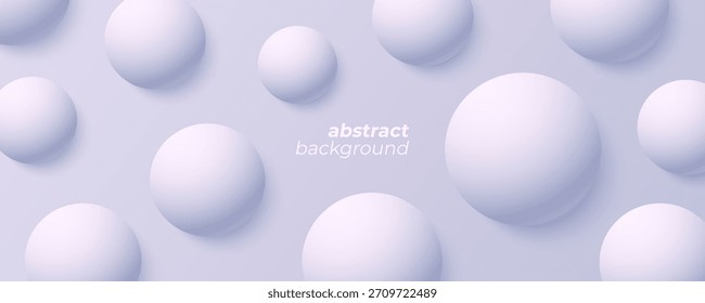 Fondo Abstractas con Formas de círculo 3D para el Diseño gráfico creativo. Esferas realistas. Ilustración vectorial.