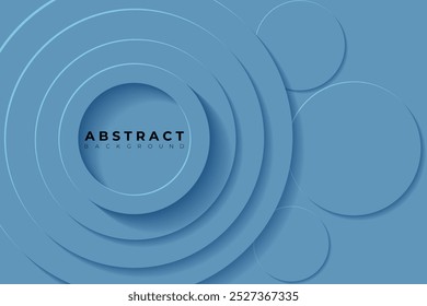 Abstract Background with 3d circle slightly desaturated blue papercut layer, vector illustration