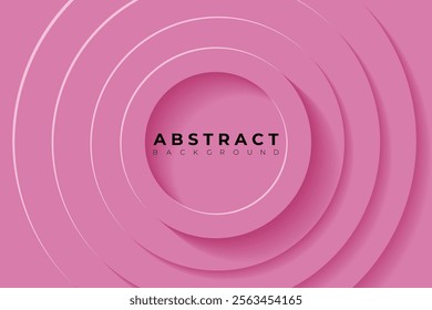 Abstract Background with 3d circle slightly desaturated pink papercut layer, vector illustration