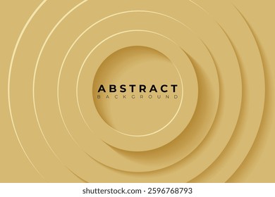 Abstract Background with 3d circle slightly desaturated orange papercut layer, vector illustration