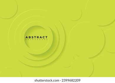 Abstract Background with 3d circle soft yellow papercut layer, vector illustration