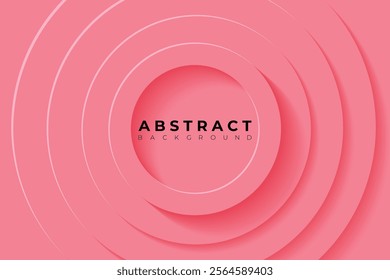 Abstract Background with 3d circle soft red papercut layer, vector illustration