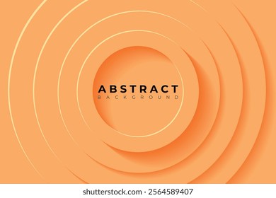 Abstract Background with 3d circle soft orange papercut layer, vector illustration