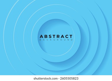 Abstract Background with 3d circle soft blue papercut layer, vector illustration