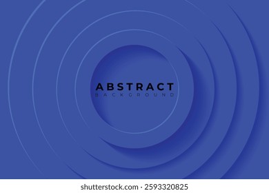 Abstract Background with 3d circle strong blue papercut layer, vector illustration