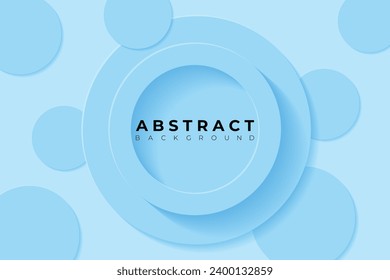 Abstract Background with 3d circle very soft blue papercut layer, vector illustration