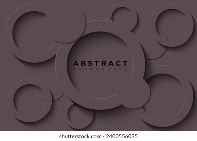 Abstract Background with 3d circle very dark grayish pink papercut layer, vector illustration