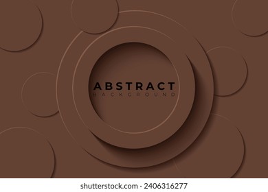 Resumen Fondo con 3d círculo muy oscuro desnaturalizado capa de papel naranja, ilustración vectorial