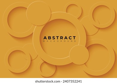 Abstract Background with 3d circle very soft orange papercut layer, vector illustration