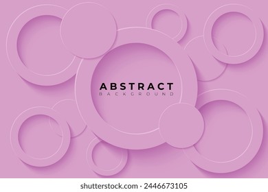 Abstract Background with 3d circle very soft magenta papercut layer, vector illustration