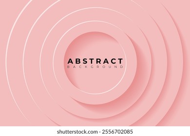 Abstract Background with 3d circle very soft red papercut layer, vector illustration