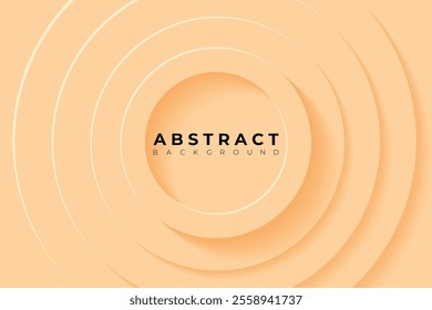 Abstract Background with 3d circle very soft orange papercut layer, vector illustration