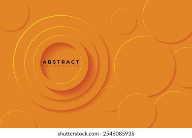 Plano de fundo abstrato com 3d círculo vivid laranja camada de recorte de papel, ilustração vetorial