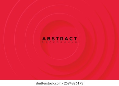 Abstract Background with 3d circle vivid red papercut layer, vector illustration