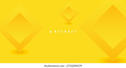 Plano de fundo abstrato com círculo 3d, camada de corte de papel amarelo vívido, ilustração vetorial