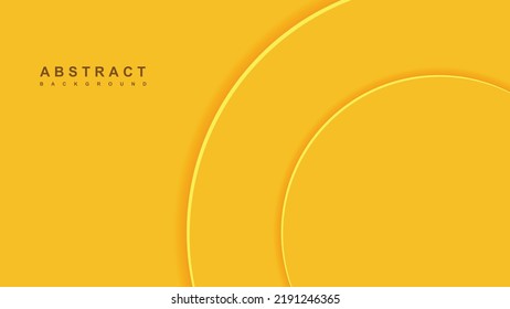 Abstract Background with 3d circle yellow papercut layer