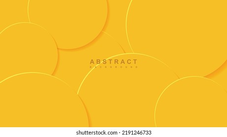 Abstract Background with 3d circle yellow papercut layer